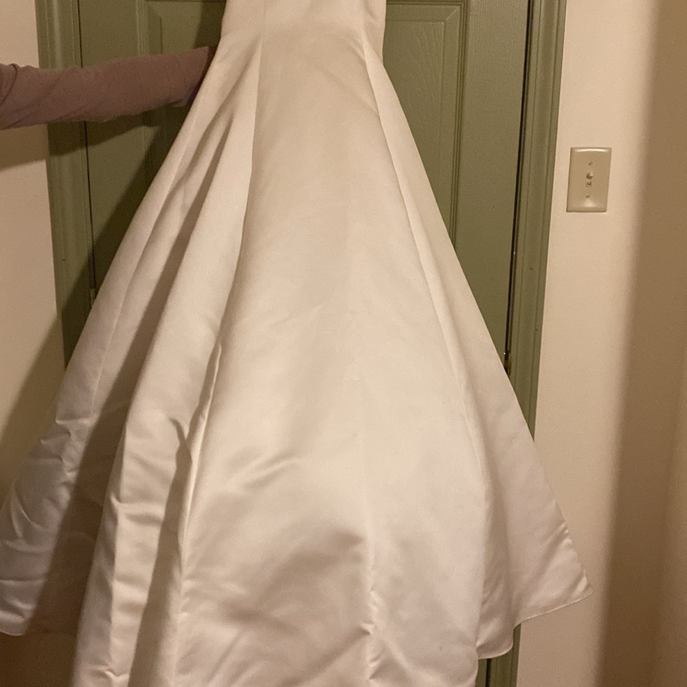 Cream sequined wedding dress.  Length from waist 106 inches. - Picture 3 of 10